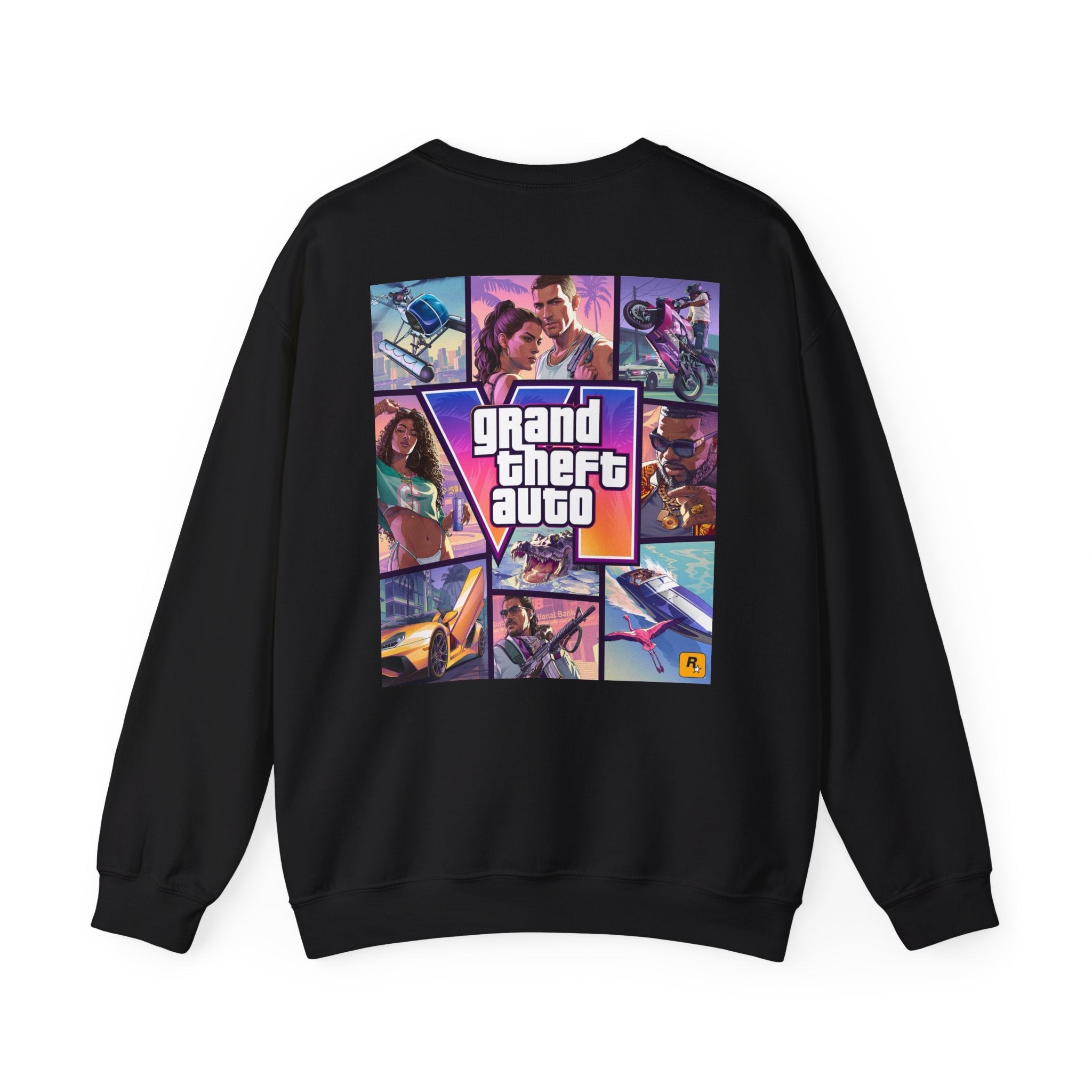 Black GTA VI Cover Crewneck Sweatshirt - GTA Accessories