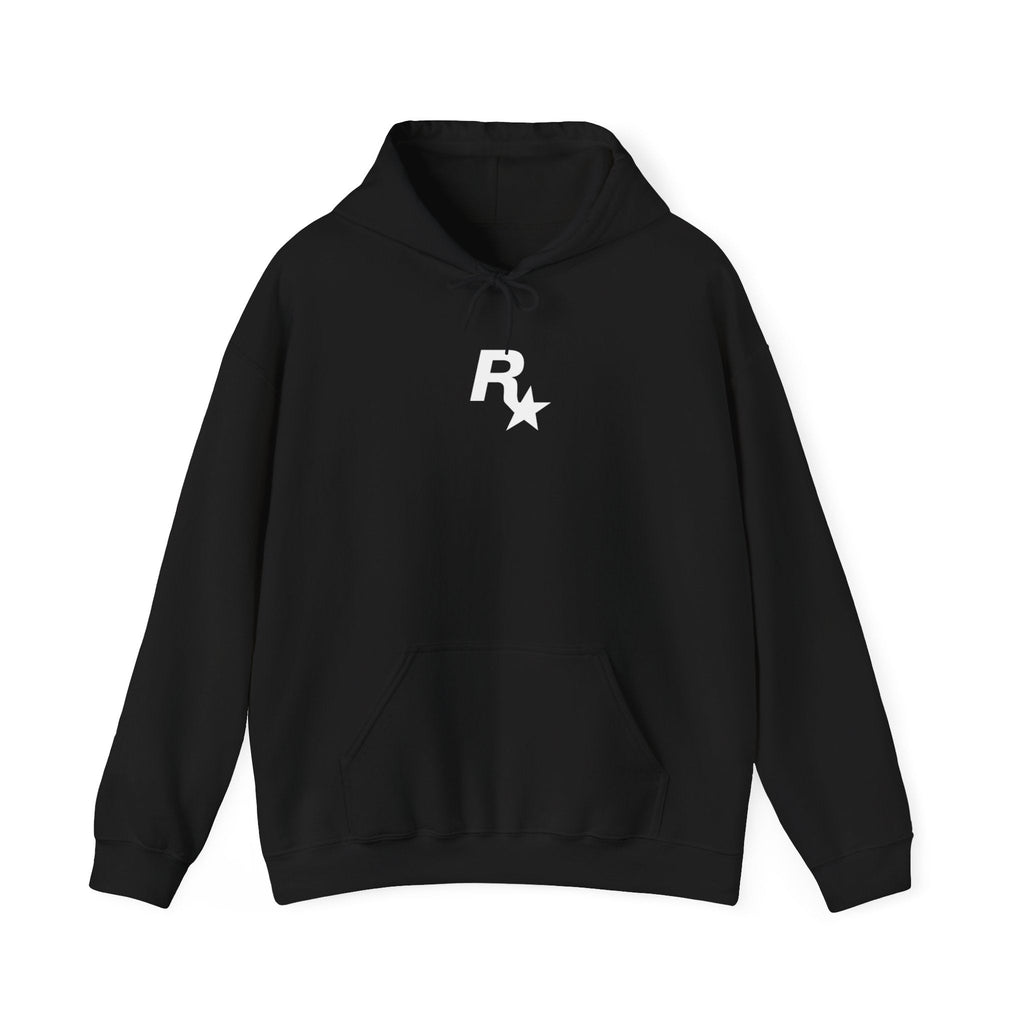 Black Rockstar + GTAVI Logo Hooded Sweatshirt - GTA Accessories