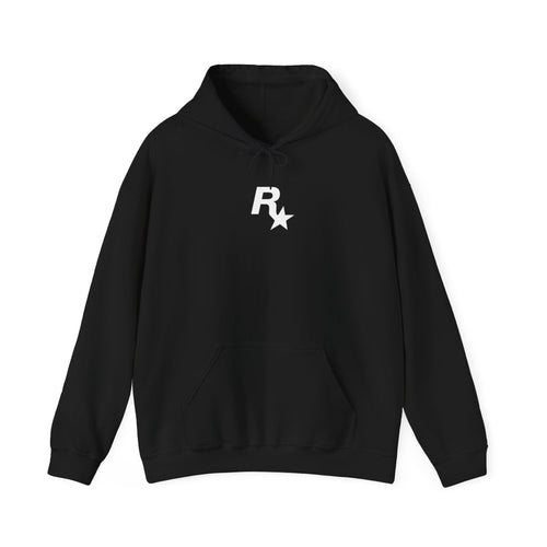 Black Rockstar + GTAVI Logo Hooded Sweatshirt - GTA Accessories