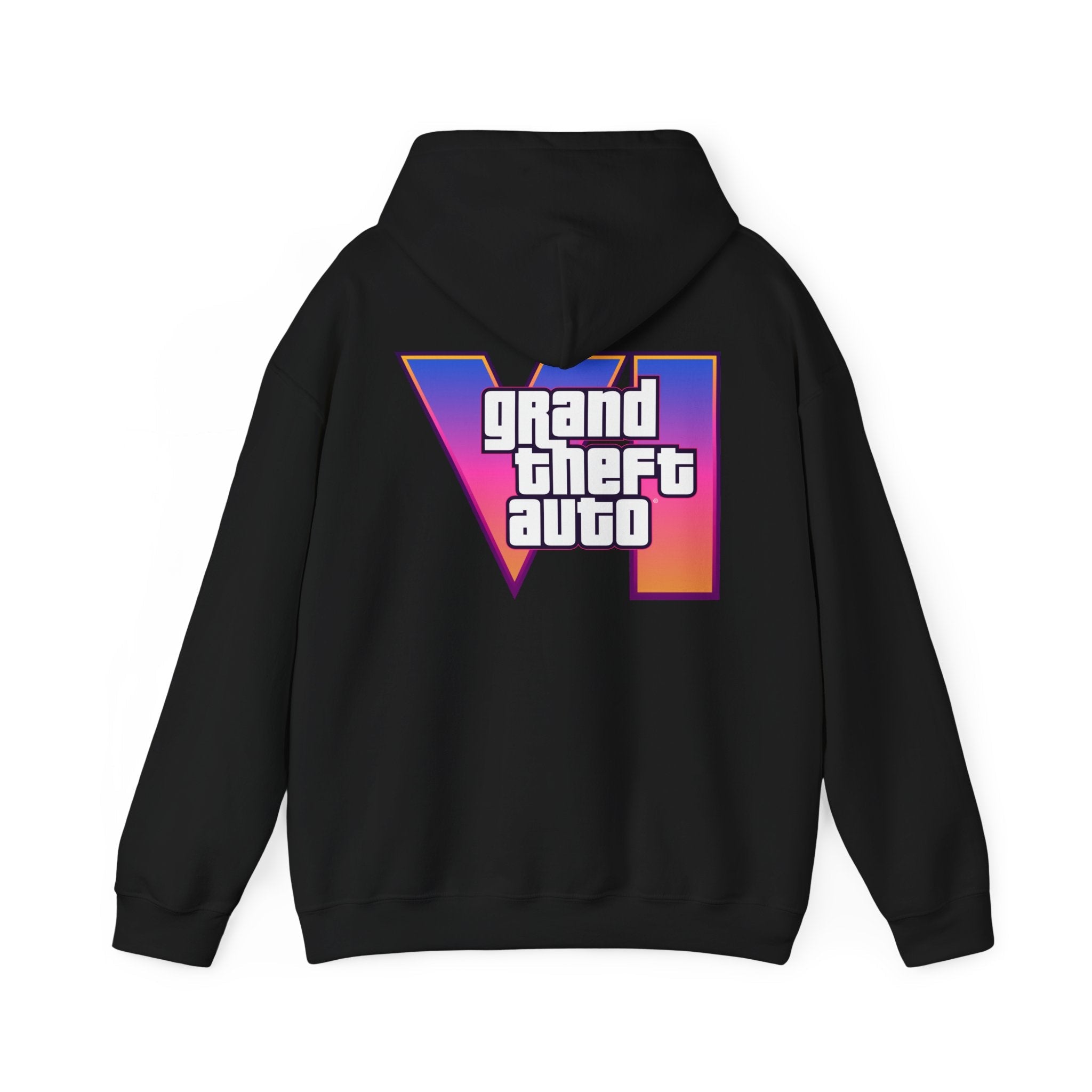Black Rockstar + GTAVI Logo Hooded Sweatshirt - GTA Accessories