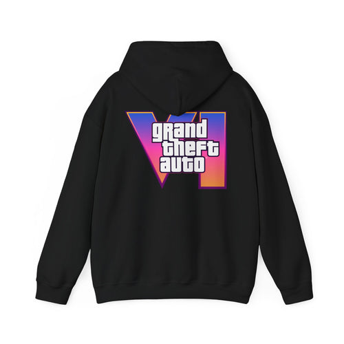 Black Rockstar + GTAVI Logo Hooded Sweatshirt - GTA Accessories