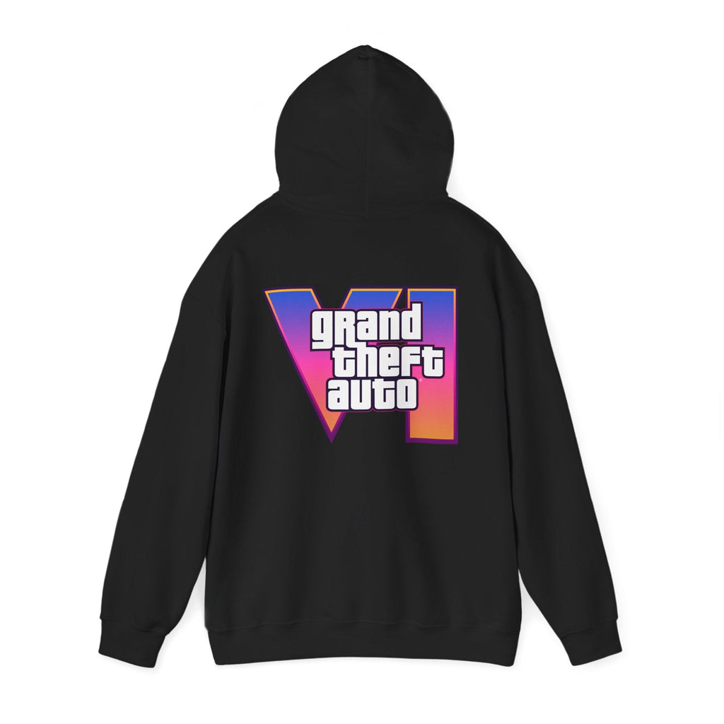 Black Rockstar + GTAVI Logo Hooded Sweatshirt - GTA Accessories
