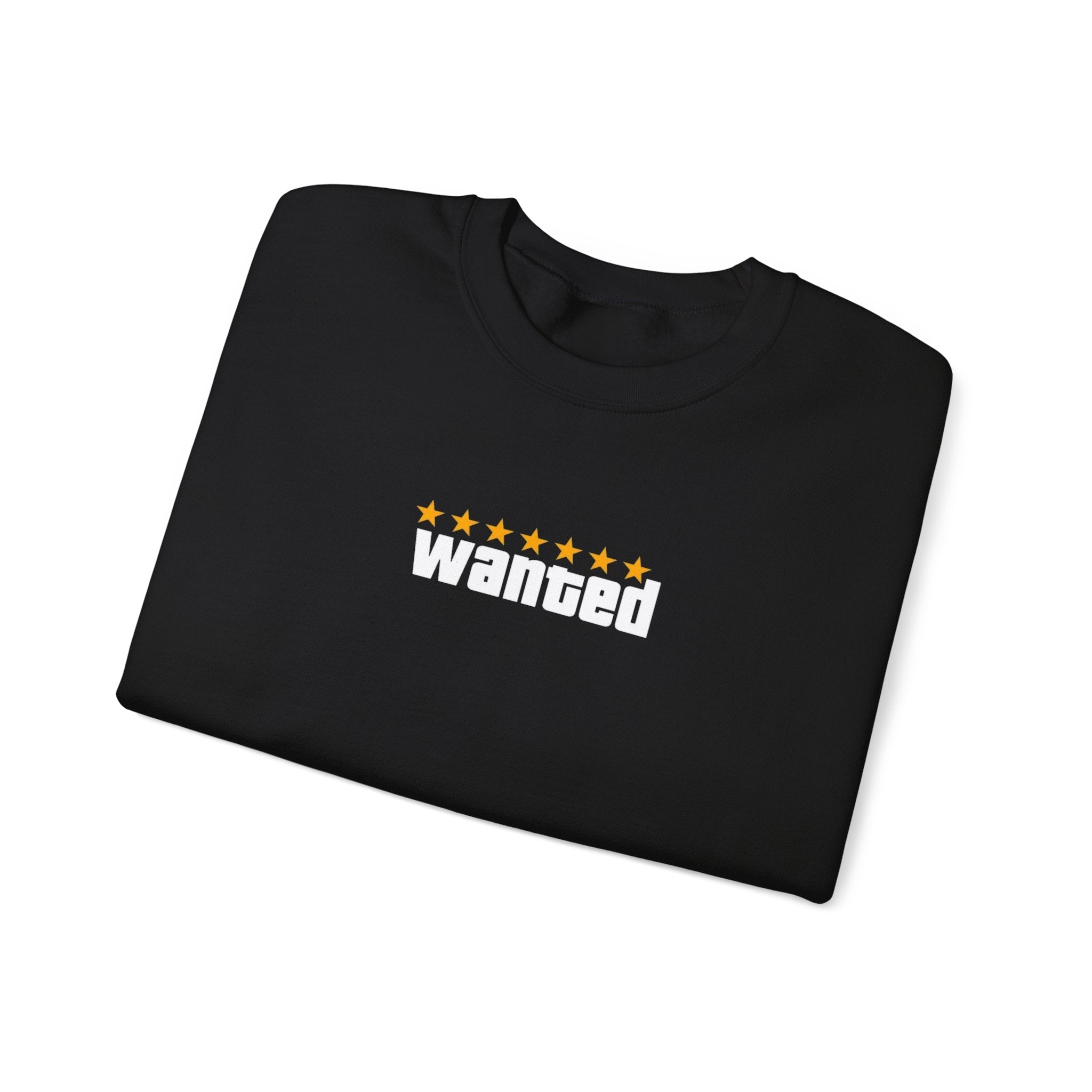 Black Wanted Crewneck Sweatshirt - GTA Accessories