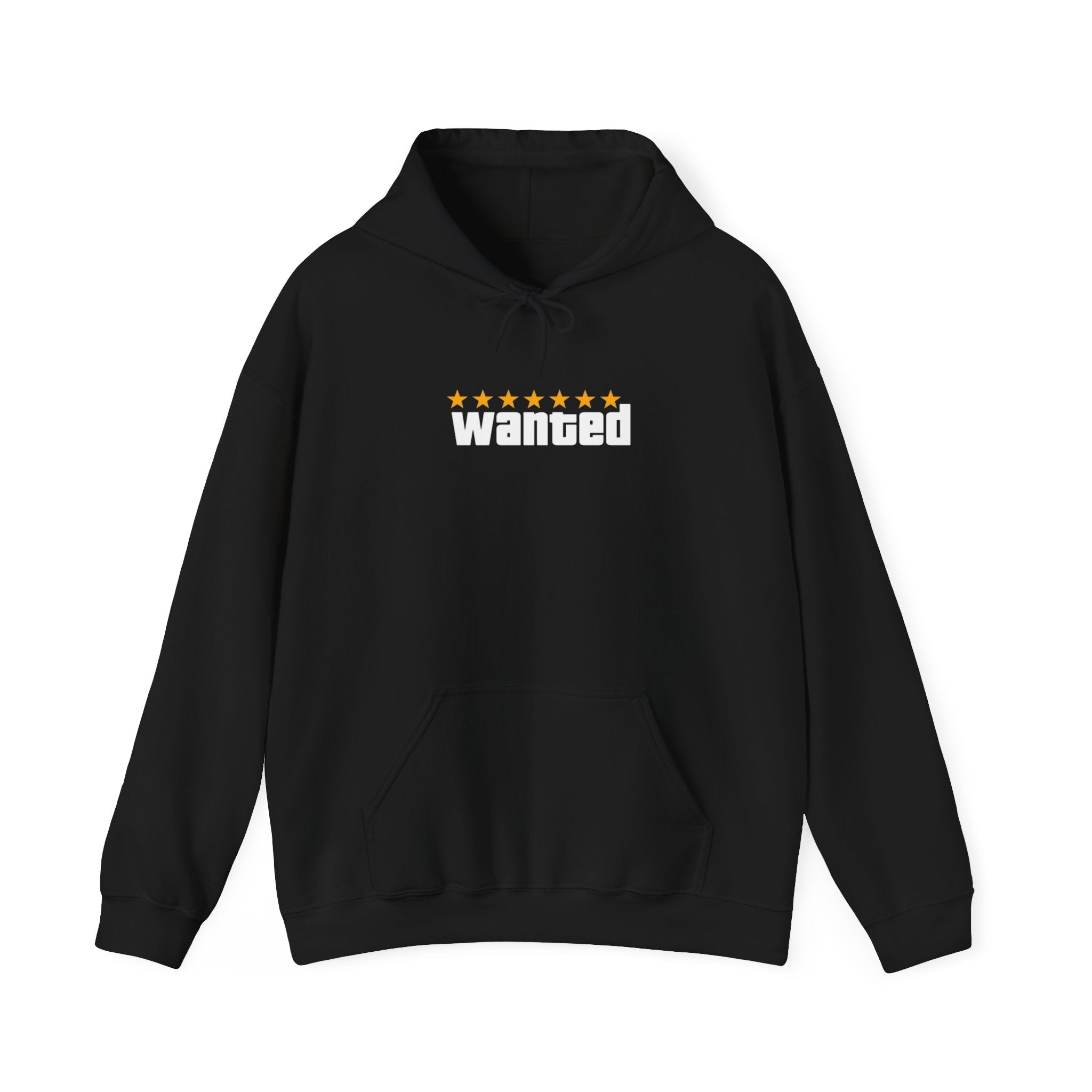 Black Wanted Logo Hooded Sweatshirt - GTA Accessories