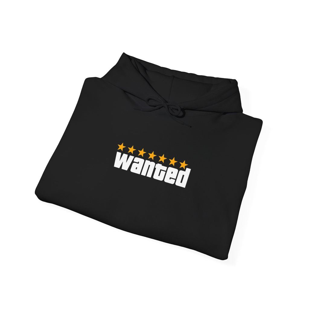 Black Wanted Logo Hooded Sweatshirt - GTA Accessories