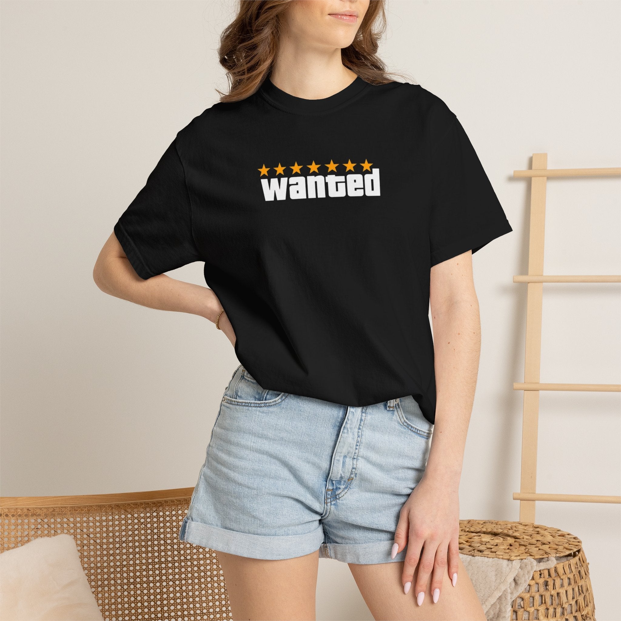 Black Wanted Logo Shirt - GTA Accessories