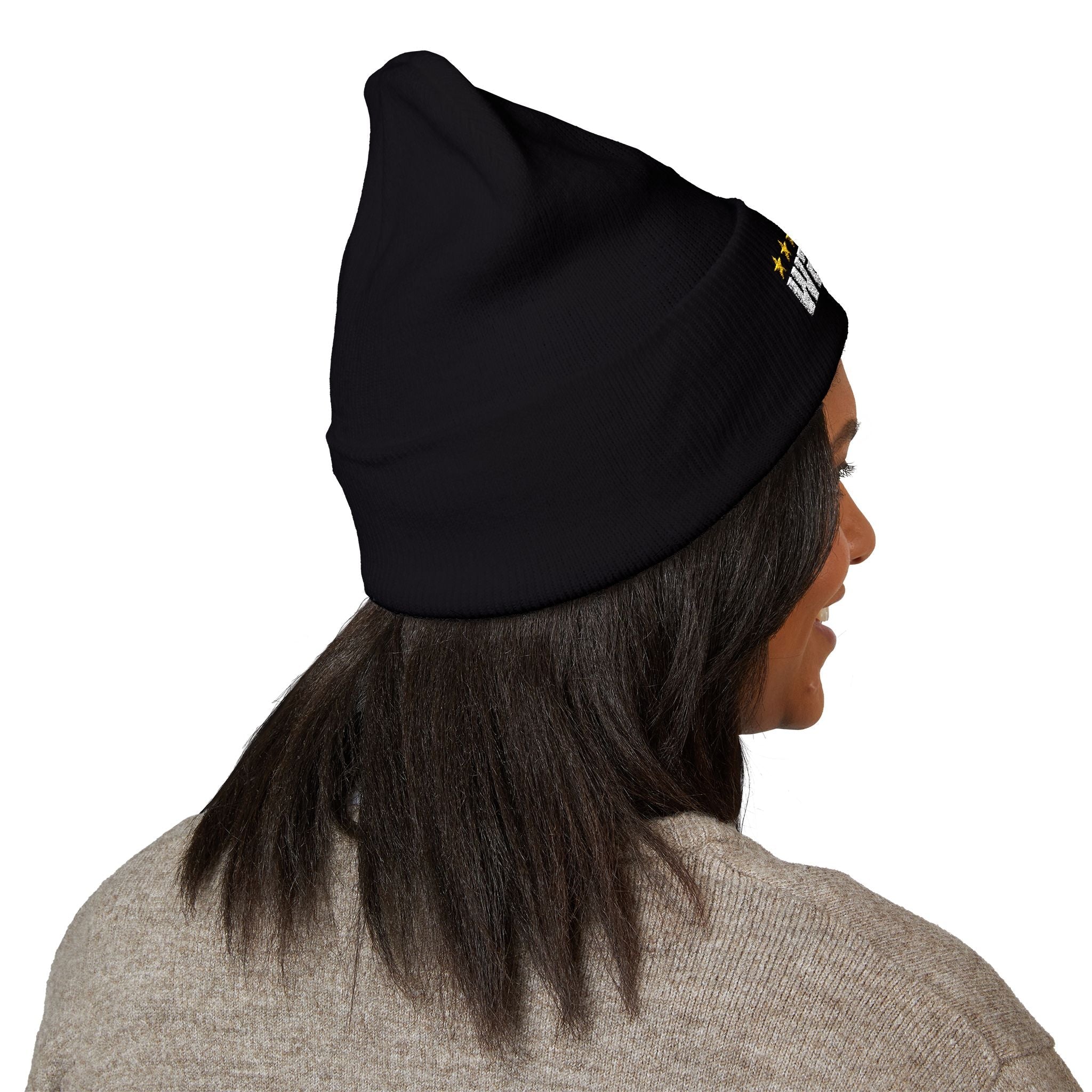 Wanted Black Classic Cuffed Beanie (Embroidery) - GTA Accessories