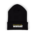 Wanted Black Classic Cuffed Beanie (Embroidery) - GTA Accessories