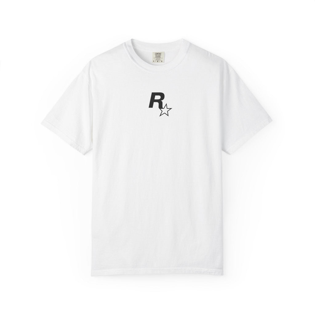White Rockstar + GTA VI Logo Shirt - GTA Accessories