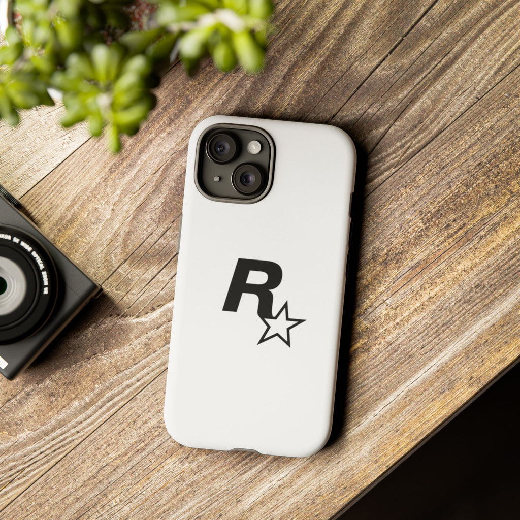 White Rockstar Logo Tough Cases - GTA Accessories