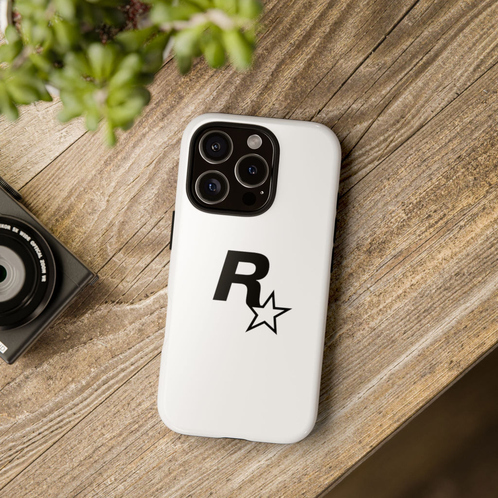 White Rockstar Logo Tough Cases - GTA Accessories