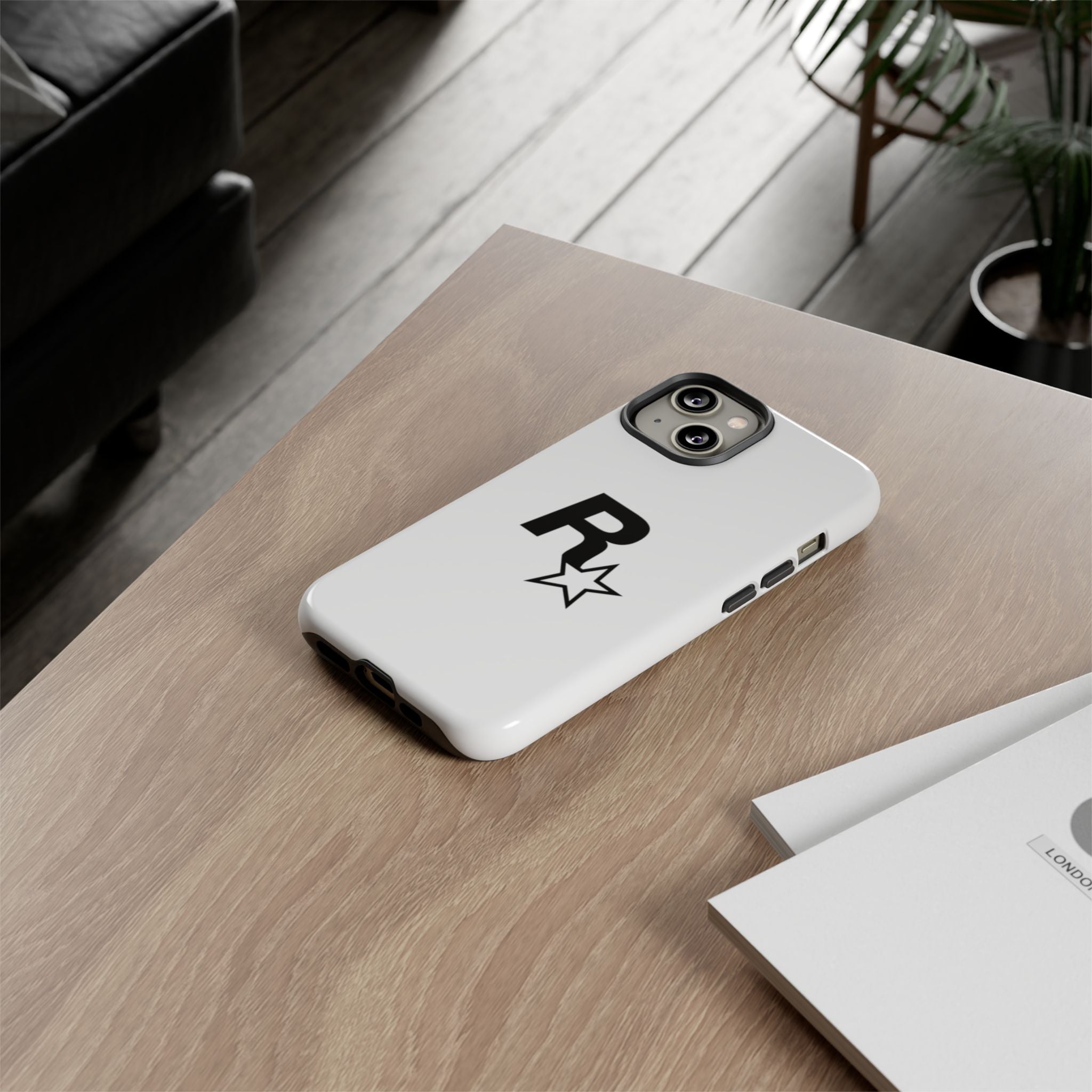 White Rockstar Logo Tough Cases - GTA Accessories