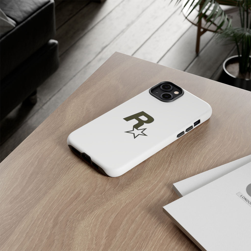 White Rockstar Logo Tough Cases - GTA Accessories