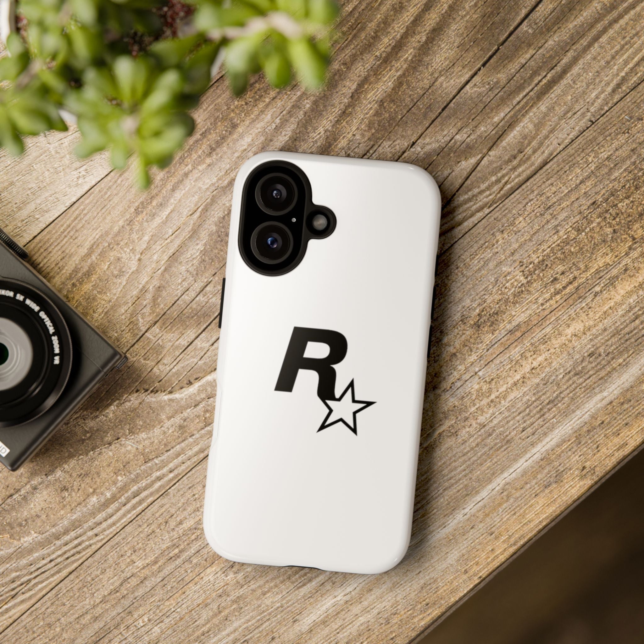 White Rockstar Logo Tough Cases - GTA Accessories