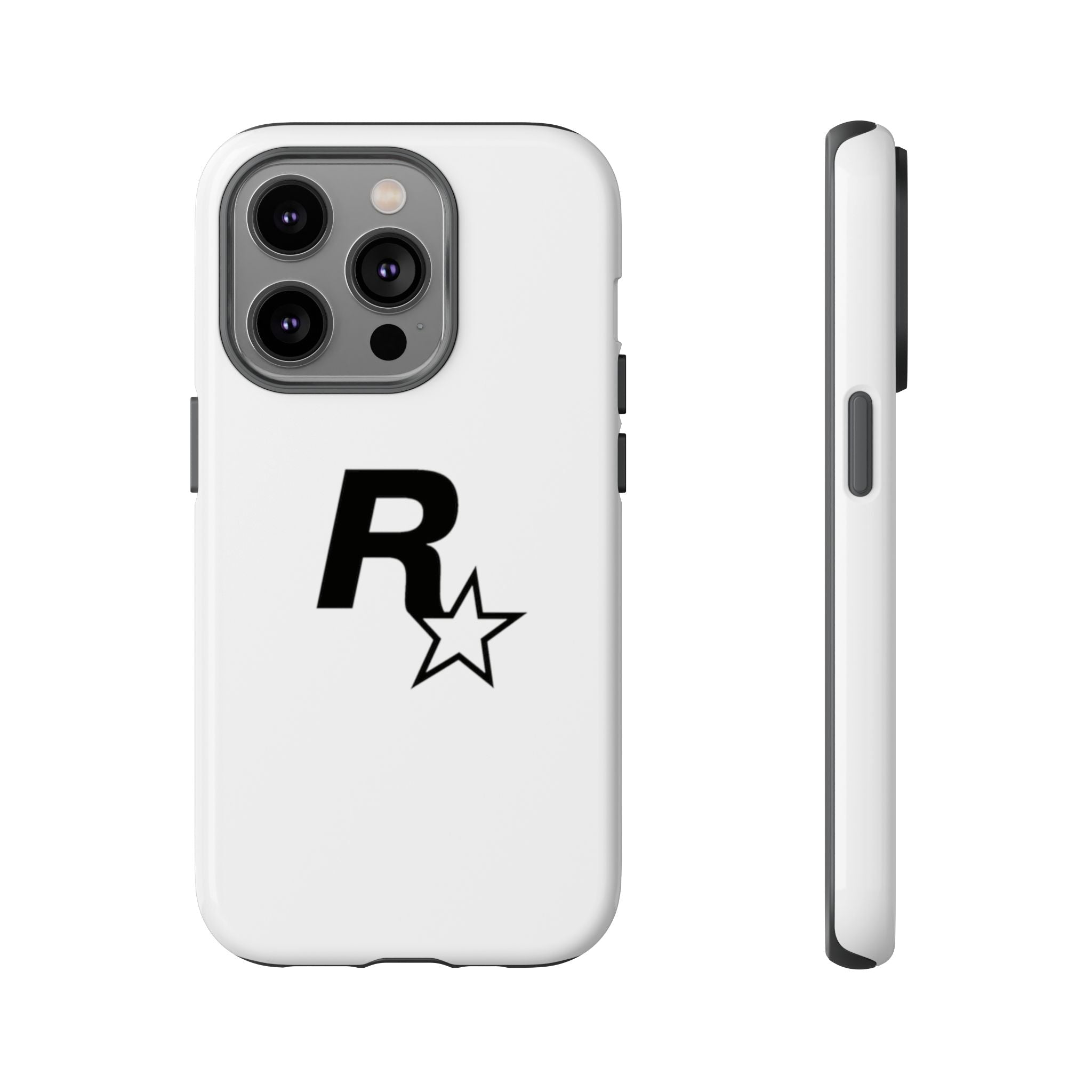 White Rockstar Logo Tough Cases - GTA Accessories