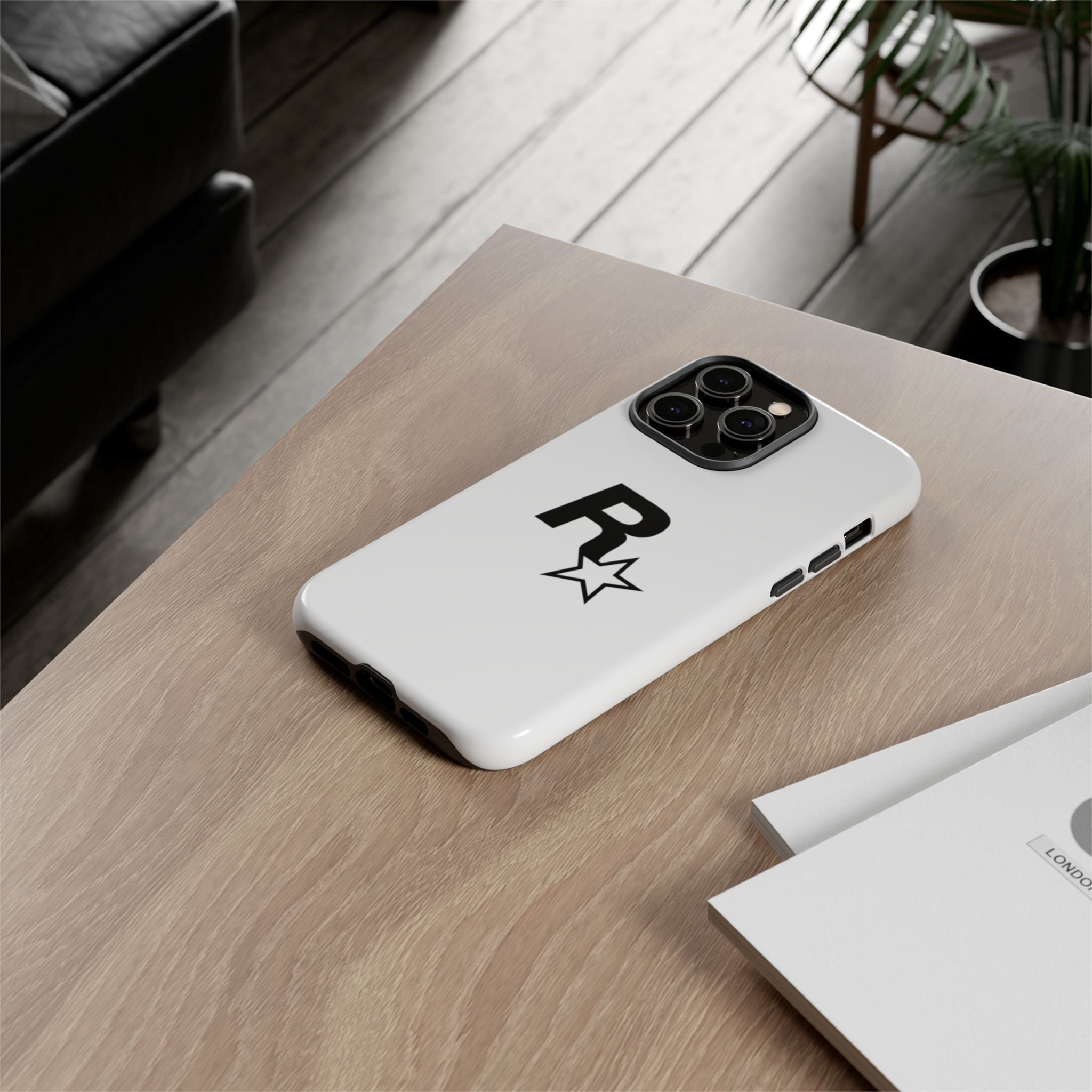 White Rockstar Logo Tough Cases - GTA Accessories