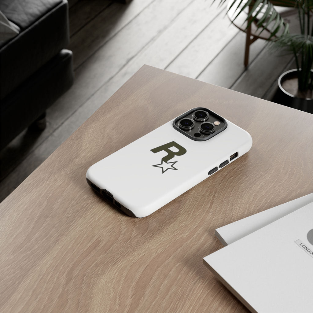 White Rockstar Logo Tough Cases - GTA Accessories