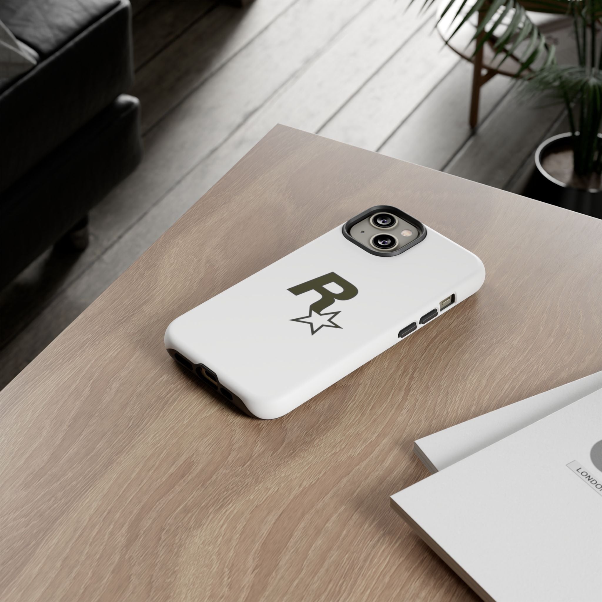 White Rockstar Logo Tough Cases - GTA Accessories