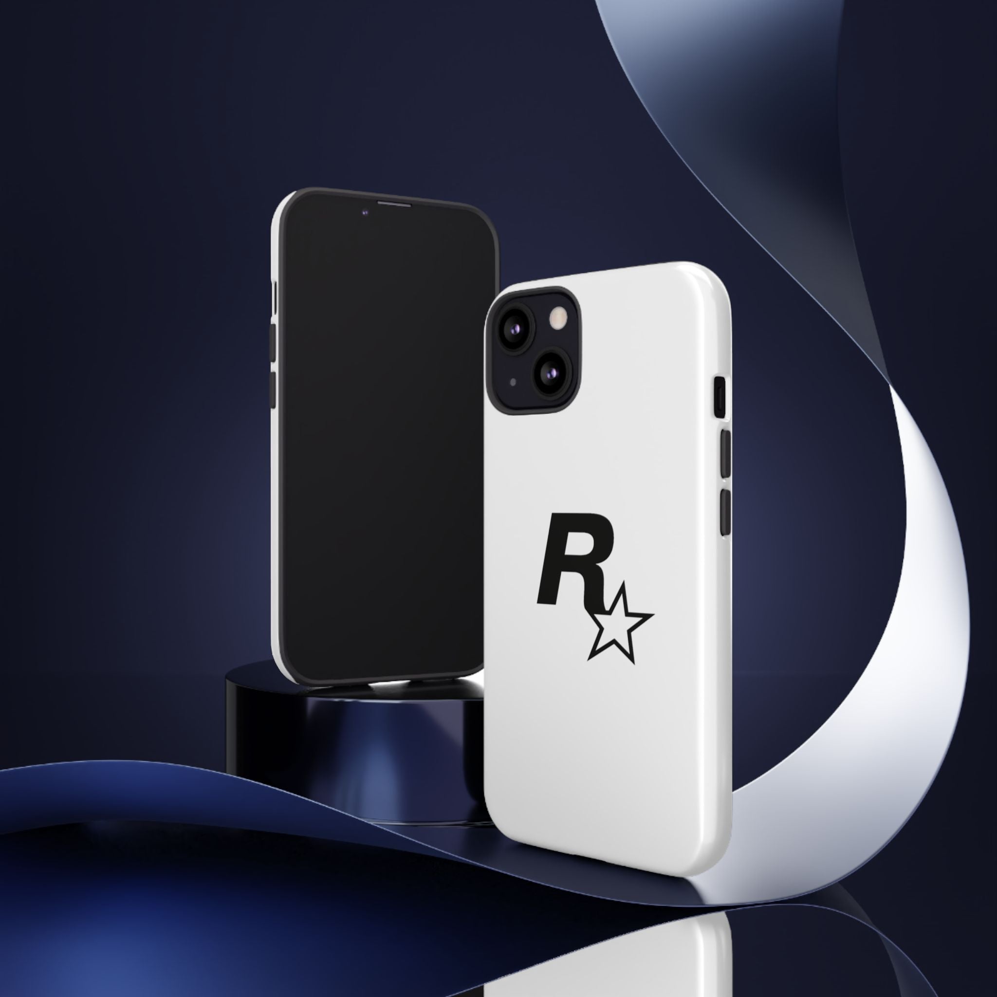 White Rockstar Logo Tough Cases - GTA Accessories
