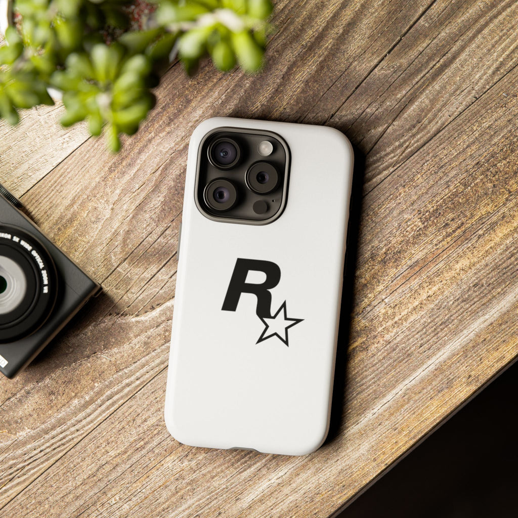 White Rockstar Logo Tough Cases - GTA Accessories