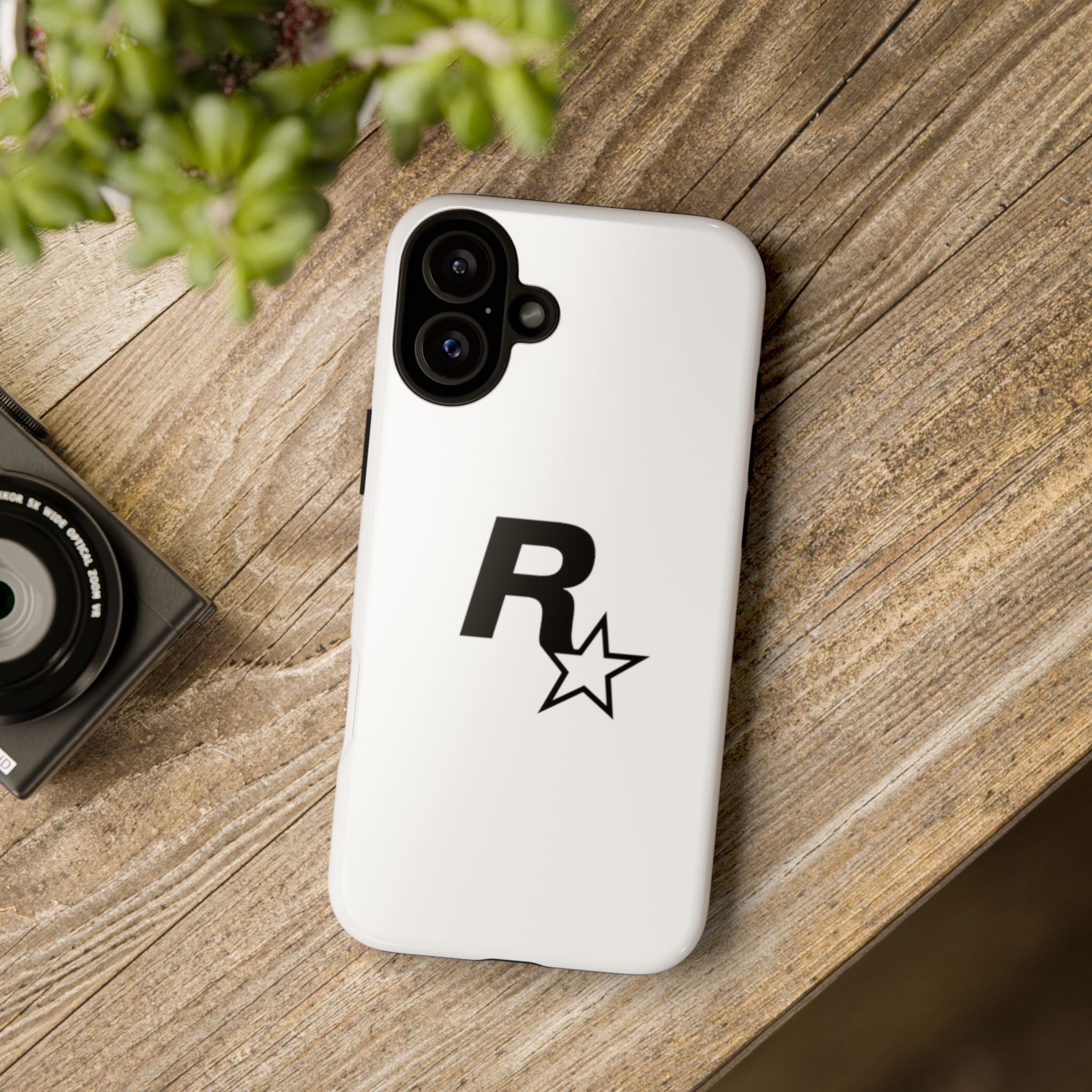 White Rockstar Logo Tough Cases - GTA Accessories