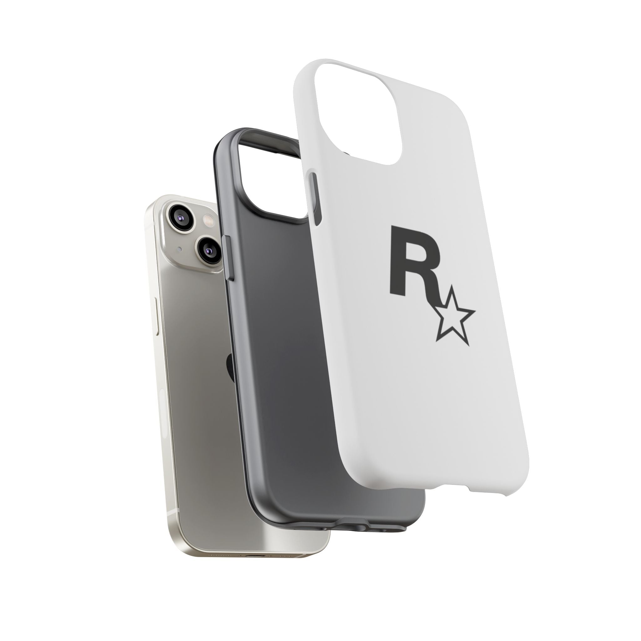 White Rockstar Logo Tough Cases - GTA Accessories