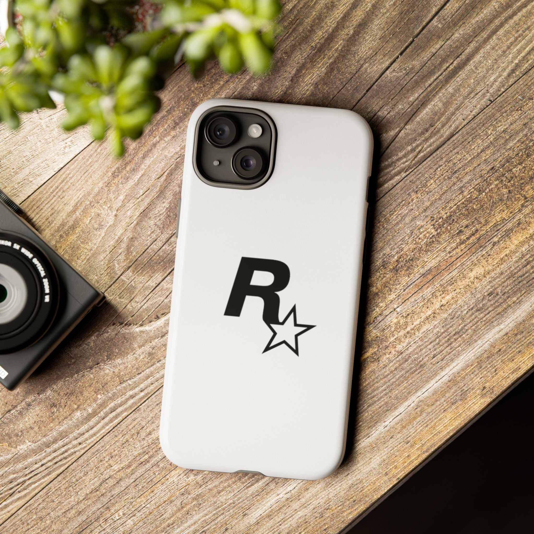 White Rockstar Logo Tough Cases - GTA Accessories