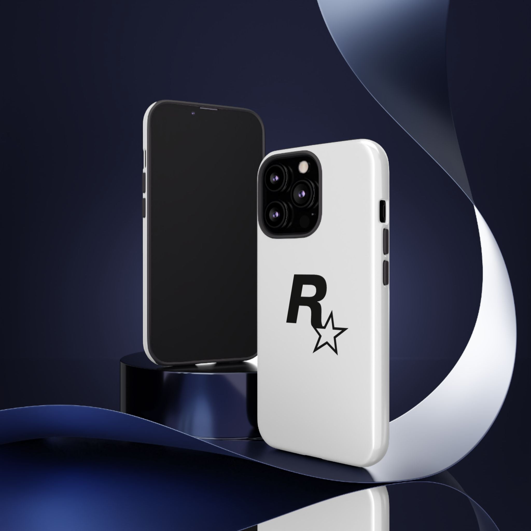 White Rockstar Logo Tough Cases - GTA Accessories