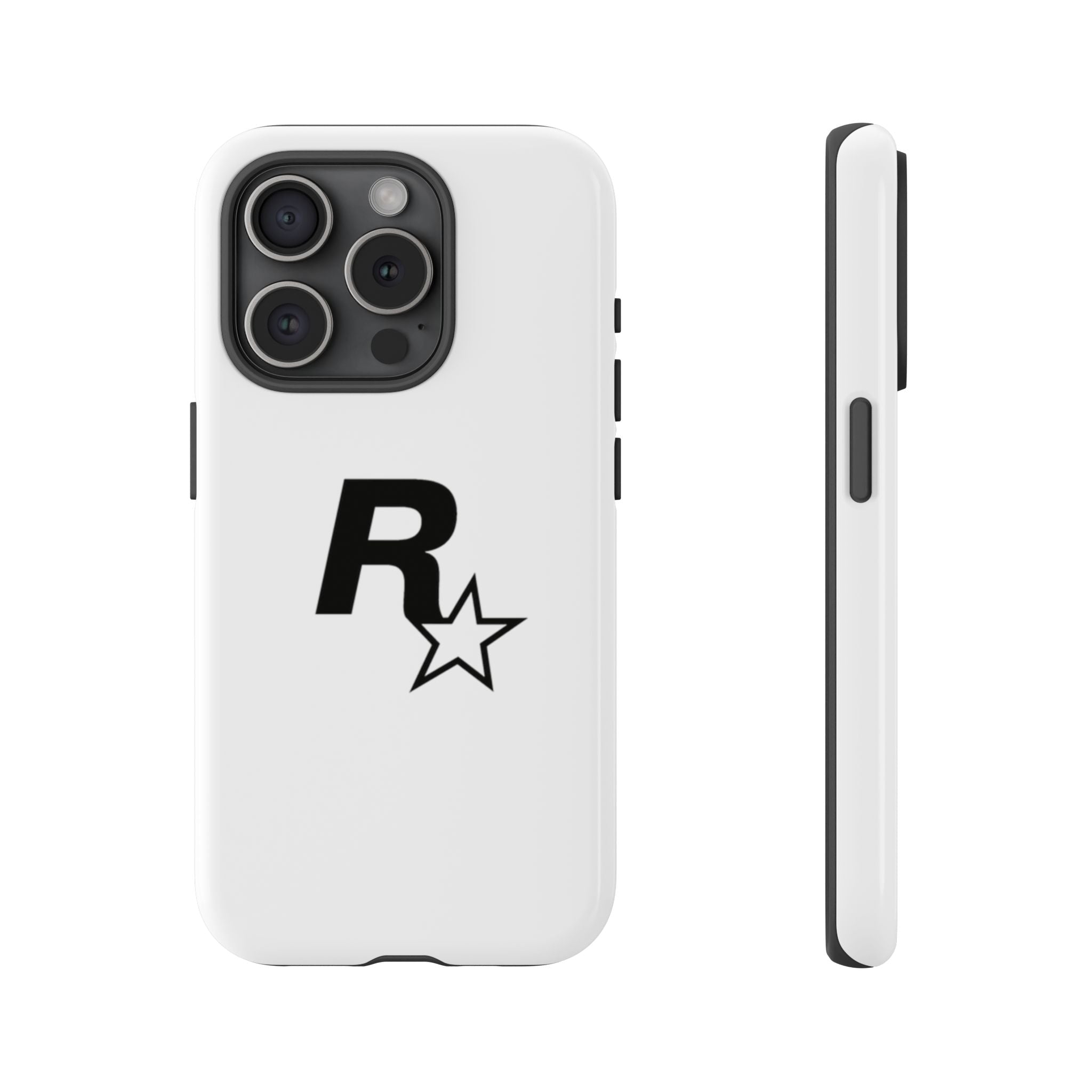 White Rockstar Logo Tough Cases - GTA Accessories