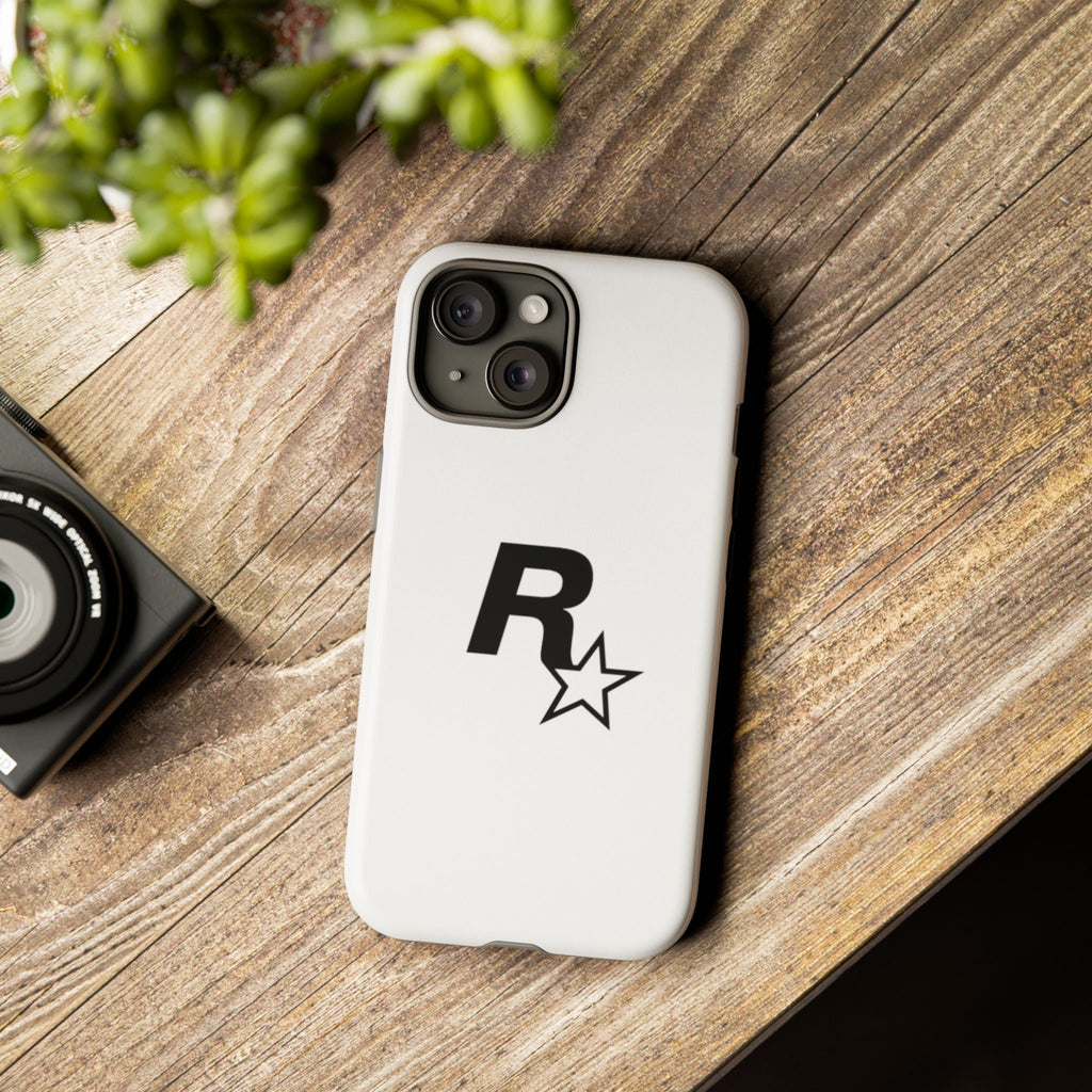 White Rockstar Logo Tough Cases - GTA Accessories