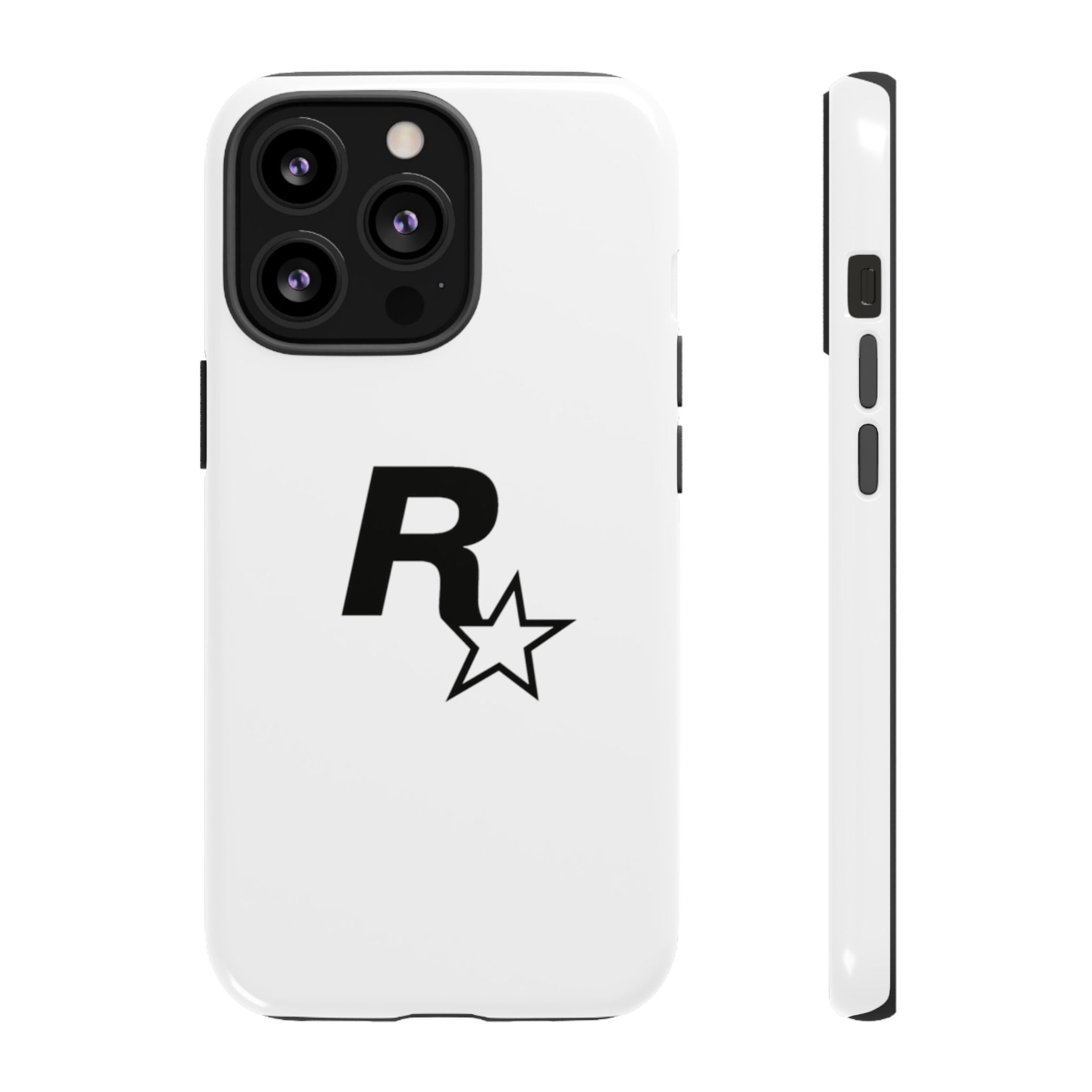 White Rockstar Logo Tough Cases - GTA Accessories