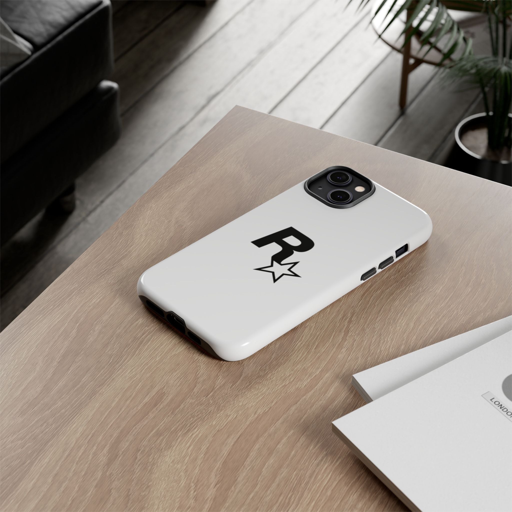 White Rockstar Logo Tough Cases - GTA Accessories