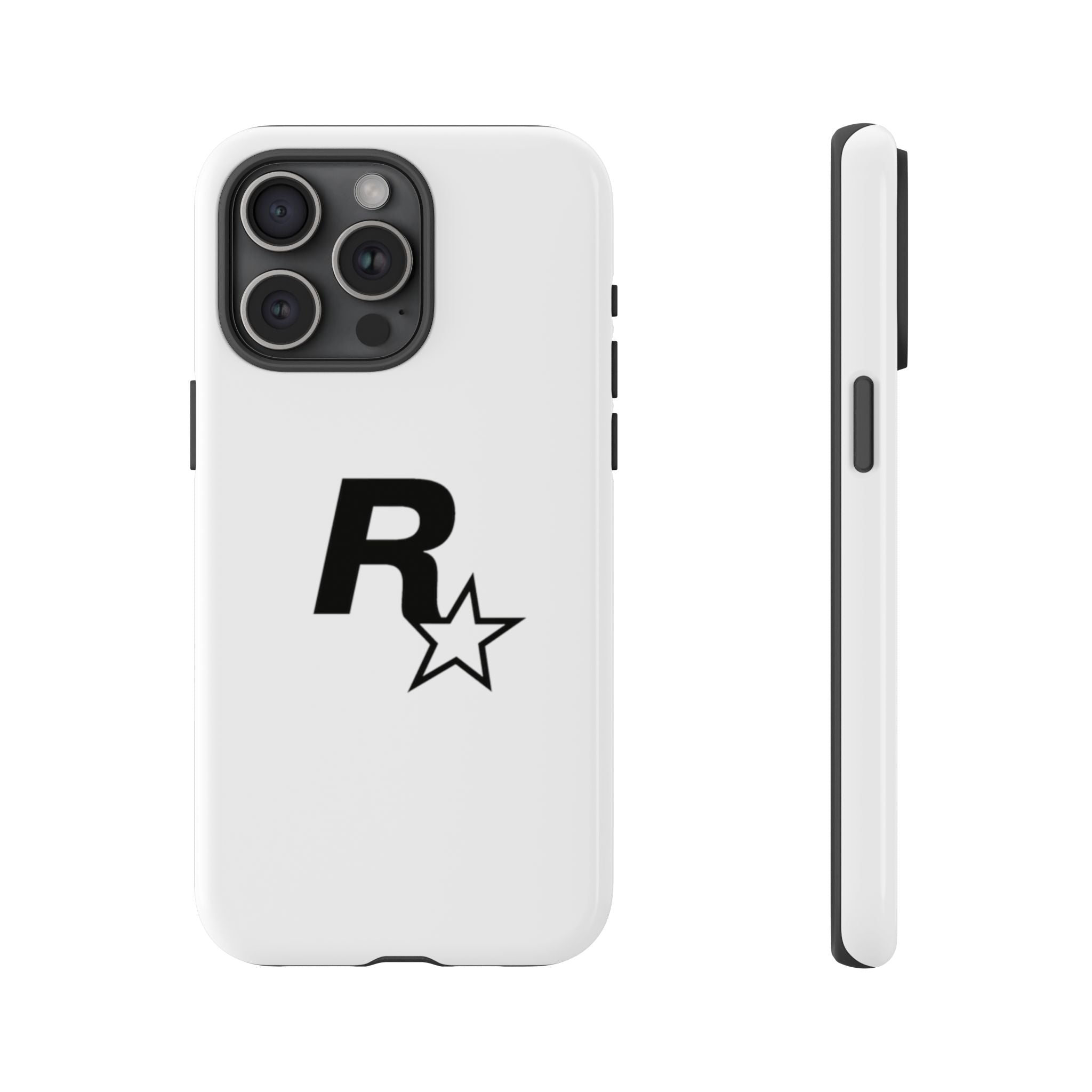 White Rockstar Logo Tough Cases - GTA Accessories