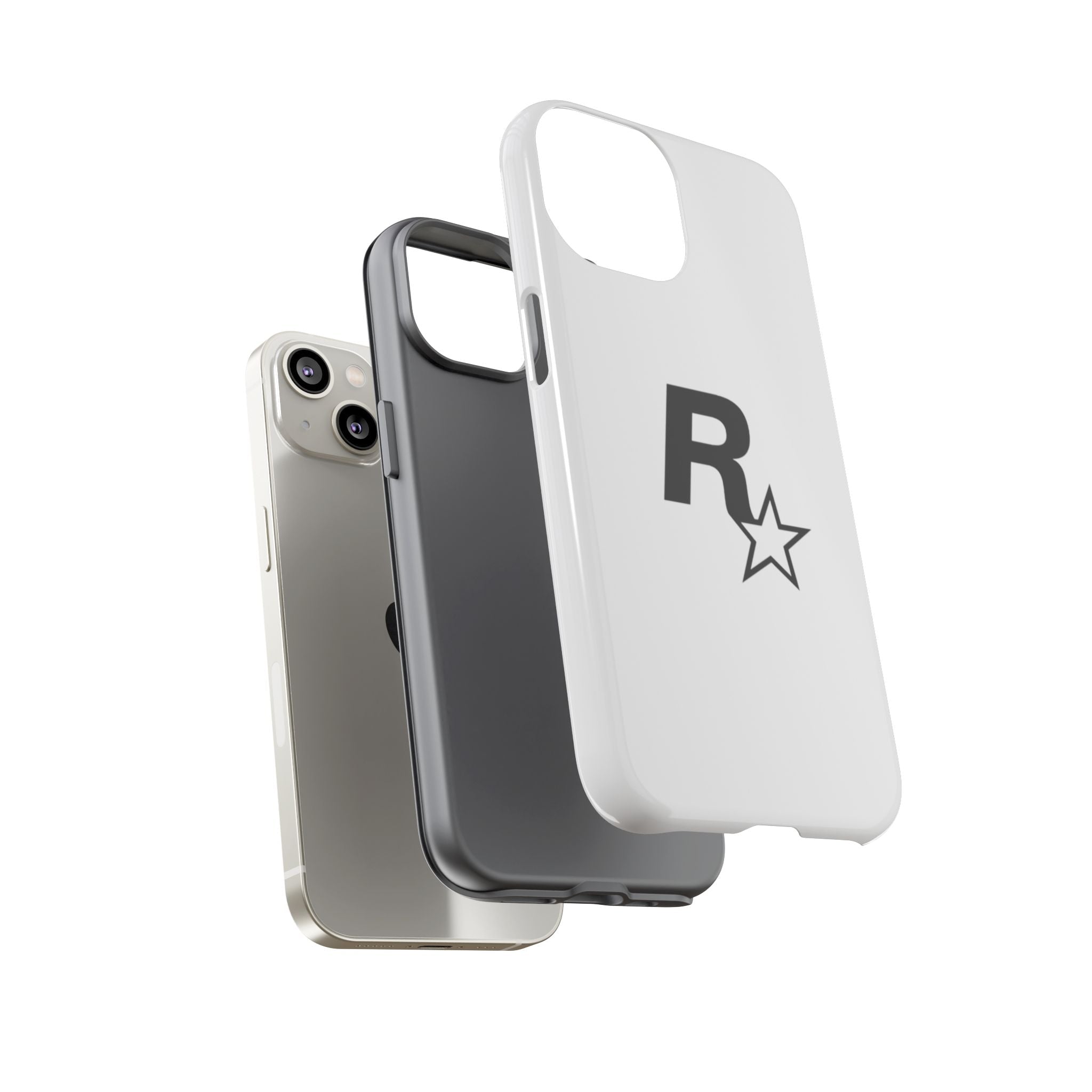 White Rockstar Logo Tough Cases - GTA Accessories