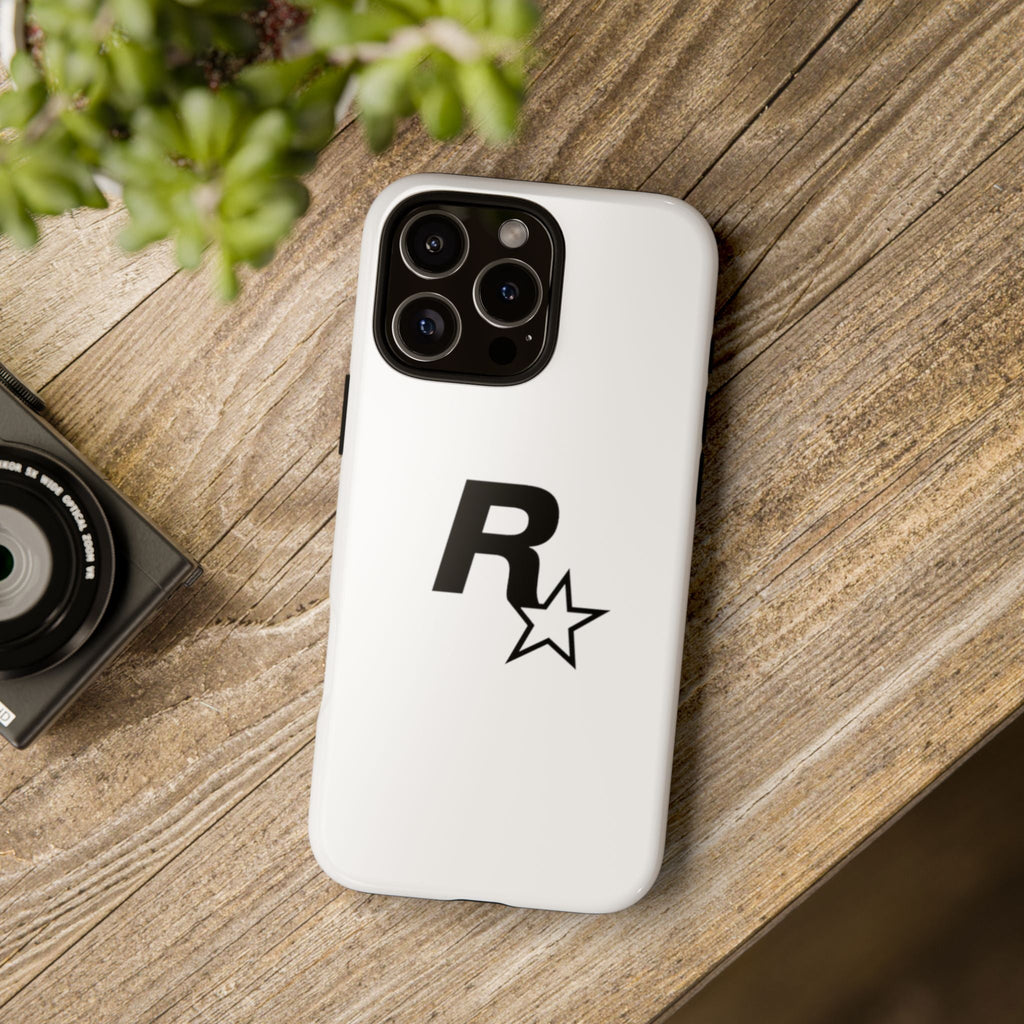 White Rockstar Logo Tough Cases - GTA Accessories