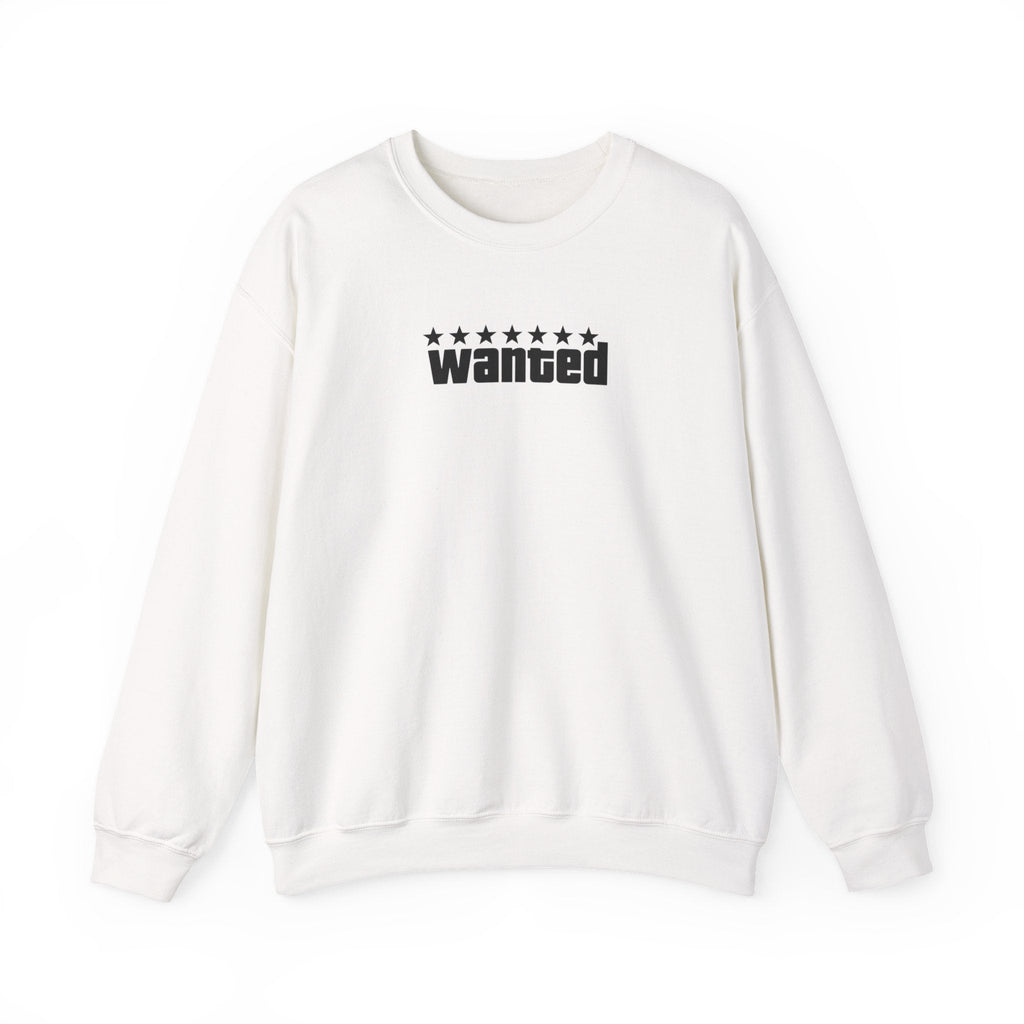 White Wanted Crewneck Sweatshirt - GTA Accessories