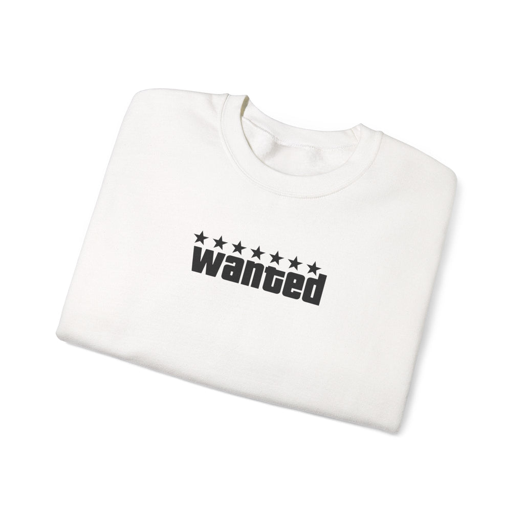 White Wanted Crewneck Sweatshirt - GTA Accessories