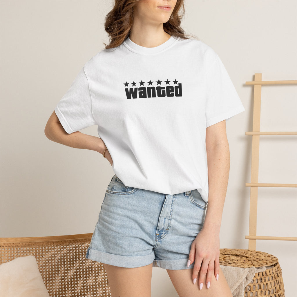 White Wanted Logo Shirt - GTA Accessories